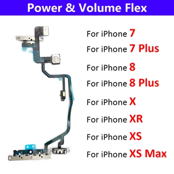Оригинальная Кнопка Включения/Выключения Питания Кнопка Регулировки громкости Гибкий Кабель Для iPhone 7 7G 8 8G Plus X XR XS Max Внутренняя Кнопка Felx