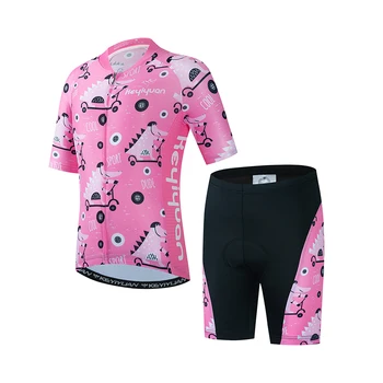 KEYIYUAN, комплект из джерси для велоспорта, Летняя Велосипедная одежда с коротким рукавом для мальчиков и девочек, Одежда для верховой езды, Детские уличные Camisas Ciclista