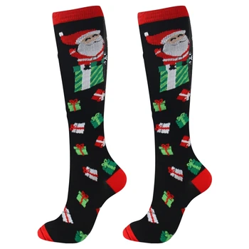 3 пары Рождественских носков для медсестер с давлением 20-30 мм рт.ст., компрессионные носки для мужчин и женщин, Носки для кемпинга, путешествий, пеших прогулок, вечеринки