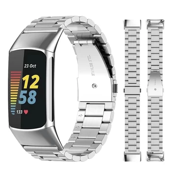 Металлический Ремешок с петлей Для умных часов Fitbit Charge 5, Сменный браслет из нержавеющей Стали Для Fitbit charge 5 Correa