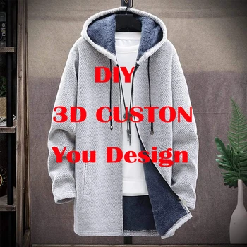 DIY Принимаем доставку по индивидуальному дизайну и оптовую продажу, флисовое пальто с капюшоном и 3D печатью, толстая теплая куртка Унисекс