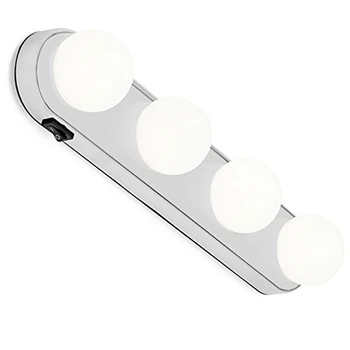 Светодиодные зеркальные светильники для туалетного столика для макияжа, светильник для макияжа, лампа для макияжа с полной мощностью, супер яркие 4 светодиодные лампы