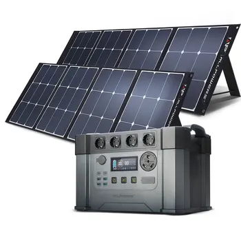 Солнечный генератор ALLLPOWERS, Портативная электростанция мощностью 2400 Вт с складной солнечной панелью мощностью 2 * 200 Вт в комплекте для отключения электроэнергии на открытом воздухе RV