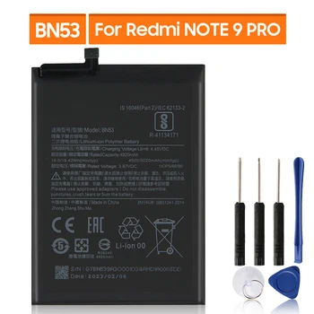 Сменный Аккумулятор BN53 Для Xiaomi Redmi Note 9 Pro Аккумуляторная Батарея Телефона 5020 мАч