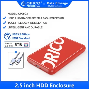 Корпус жесткого диска ORICO External hd 2,5 дюймов Type-C/USB3.0 SSD с поддержкой сверхскоростного протокола UASP 6 Гбит/с Без инструментов для ноутбука Notebook