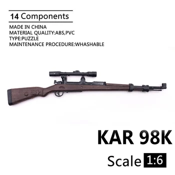 Масштаб 1: 6 KAR 98 K Винтовка Маузера 4D Модель Пистолета С Пластиковым Покрытием Военная модель Второй мировой войны Аксессуары для 12 