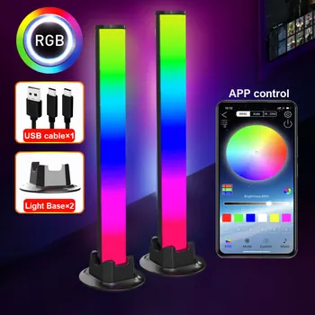 Умный Светодиодный Индикатор Управления Звуком RGB Music Rhythm Pickup Lights App Control Рассеянный Свет Для Игрового Компьютера Настольный Телевизор Decora light