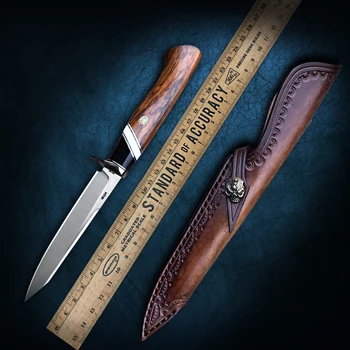 TURENZ M390 Порошковая сталь с ножнами, Пустынное железное дерево, Эбонитовая Деревянная ручка, Фиксированные Ножи, Тактический нож, Инструмент для кемпинга на открытом воздухе