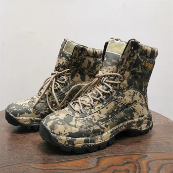 Большие размеры 40-46, осенне-зимние военные мужские тактические ботинки, качественные нескользящие мужские армейские ботинки, уличные высокие охотничьи ботинки, мужские