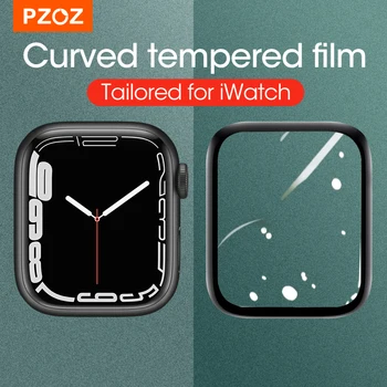 PZOZ Полноэкранное Защитное Стекло Для iWatch 6 5 4SE Гидрогелевая пленка Для Apple Watch Закаленная Пленка HD Curve Edge Glass 40 мм 42 мм