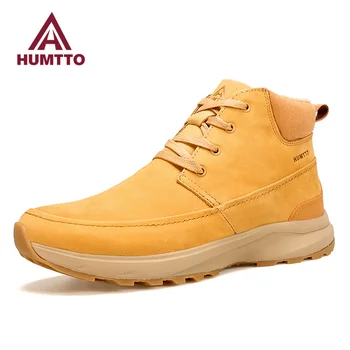 HUMTTO/ водонепроницаемая походная обувь для мужчин, зимние спортивные кожаные ботильоны для скалолазания, мужские роскошные дизайнерские уличные треккинговые кроссовки