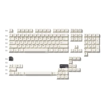 131 Клавиша PBT Keycaps Бантик белого цвета на черном для механической клавиатуры Сублимация красителя в вишневом профиле 61 68 87 98 104 Игровой ПК GK61