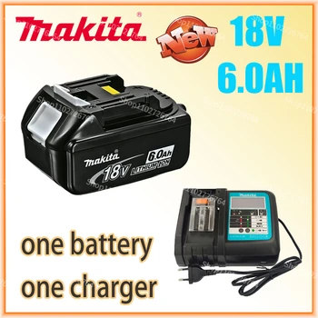 Makita 100% Оригинальный 18V 6.0Ah Со Светодиодной литий-ионной Сменной Батареей BL1860B BL1860 BL1850 Makita Перезаряжаемый Электроинструмент