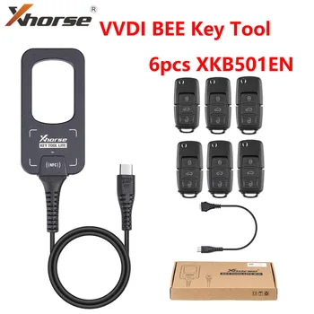 Xhorse VVDI BEE Key Tool Lite Клон Транспондера с частотным определением частоты с Поддержкой 6 Проводных ключей XKB501EN Android с портом Type C.