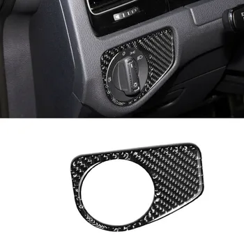 Накладка на панель переключателя автомобильных фар из углеродного волокна для Golf 7 MK7 2014-2019, крышка переключателя фар