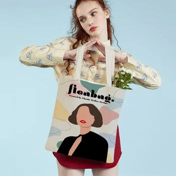 Женские сумки для покупок с мультяшным рисунком, Многоразовая Складная Женская сумка для покупок из эко-холста, дорожная сумка-тоут