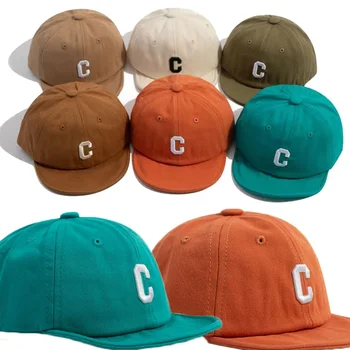 Летняя детская бейсболка с буквами для мальчиков и девочек, дышащие регулируемые бейсболки, Модная шляпа от солнца с буквой C, детские бейсболки в стиле хип-хоп