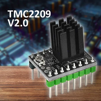 TMC2209 V2.0 Драйвер шагового двигателя Сверхшумный Режим UART Высокий Ток с неограниченным Возвратом к нулю Деталей принтера С теплоотводом
