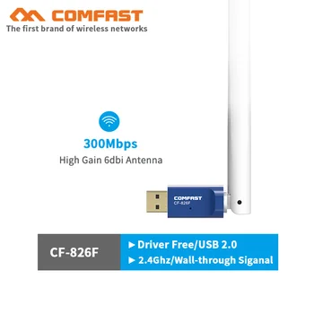 Comfast CF-826F 300 Мбит/с Мини Беспроводной USB WiFi Адаптер 6dbi Антенна WiFi Ключ 802.11b/g/n сетевая карта ПК WI-FI LAN приемник