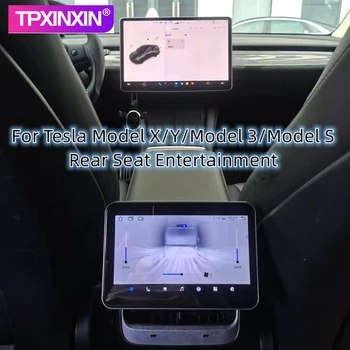 Автомобильный мультимедийный плеер для Tesla Model 3 Y, развлечения на заднем сиденье, ЖК-дисплей, Кондиционер, Климат-контроль, Экран панели переменного тока