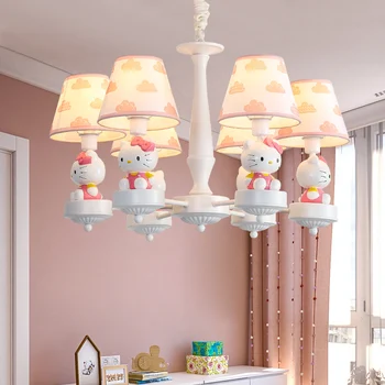 Детская спальня Мультяшный подвесной светильник в Скандинавском стиле, люстры для гостиной, детский сад, милая люстра KT Cat, светильник