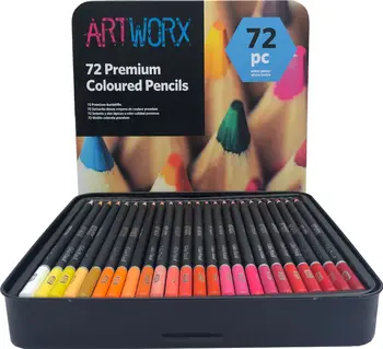 72 цветных карандаша с металлической коробкой для рисования