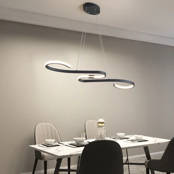 Современные светодиодные подвесные светильники для столовой, кухни, бара, кафе, скандинавский домашний декор, черный/белый AC85-265V, светодиодные подвесные светильники