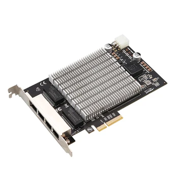 2,5 Г Гигабитная 4-портовая Сетевая карта PoE PCIe PCI-E x4 Промышленного класса с чипом i226 для настольных устройств хранения данных ПК