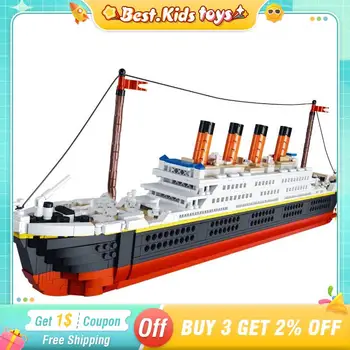Строительные блоки, Креативная модель кораблей, 1288 шт., роскошный круизный лайнер, кирпичи, сделай сам, Кораблекрушения, Лодка, кирпичи, игрушки для детей, подарок взрослым