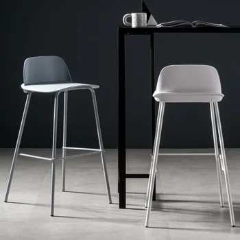 Барный стул из кованого железа с пластиковой спинкой, высокий табурет, современный минималистичный пластиковый барный стул, индивидуальность, онлайн-знаменитость, барный стул