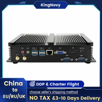 KingNvoy 2 * Локальные сети Промышленный Безвентиляторный Nuc Intel Core i5 i7 Quan Core 2 * DDR4 Мини-Компьютер 300M Wifi HDMI VGA WIN10 Pro