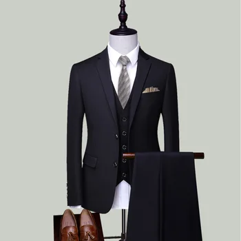 Сшитое на заказ Свадебное платье Жениха, Блейзер, Брюки, деловые Классические брюки высокого класса ZHA05-52599
