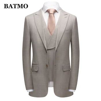 BATMO 2021, новое поступление, высококачественные повседневные костюмы в клетку для мужчин, мужское свадебное платье, большие размеры M-4XL 3632