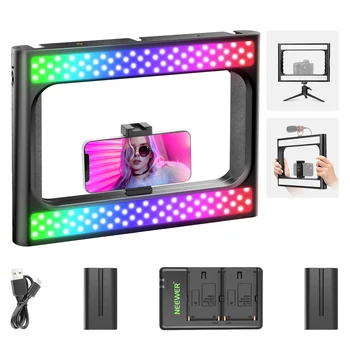 Neewer RGB LED Ring Light Selfie Light 360 ° Полноцветный, Видеорегистратор для смартфонов и Стабилизатор видео для телефонов с батареей для кинопроизводства