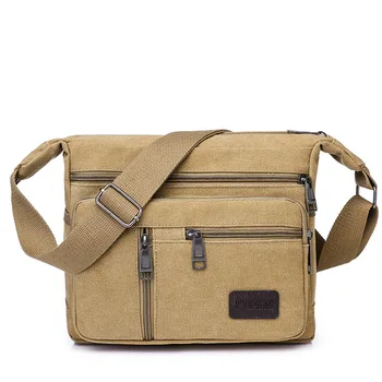 Горизонтальная мужская холщовая сумка-мессенджер через плечо для деловой коллекции, кошелек, дорожная сумка, сумка для мобильного телефона, мужская сумка через плечо