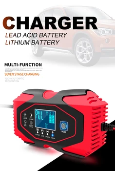 Lifepo4 Литиевый AGM Гель Smart Car Battery Charger 12V/6A 24V/3A Зарядное Устройство для сопровождения автомобиля, лодки, Мотоцикла, Газонокосилки