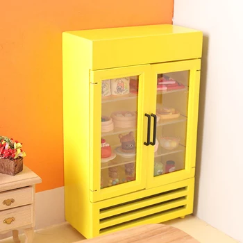 Миниатюрный Холодильник с двойной дверцей для еды и игр, Мини-модель Морозильной камеры, Миниатюрная модель Кукольного Домика