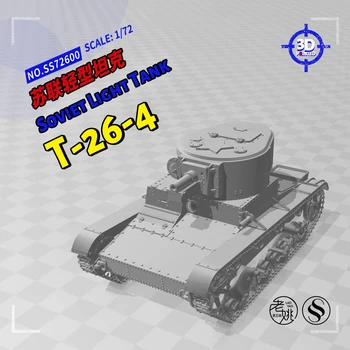 SSMODEL 72600 V1.6 1/72 Набор моделей из смолы с 3D-принтом Советский Т-26-4 Light