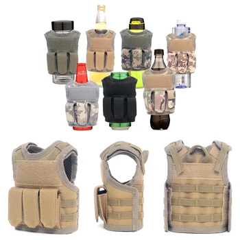 Тактический жилет для пивных бутылок, Военный Мини-жилет Molle, Обновленный набор для напитков на открытом Воздухе, Регулируемые Плечевые ремни