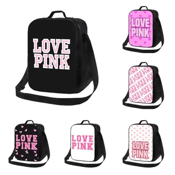 Черные Розовые сумки для ланча с ремешком для женщин, Портативный термоизолированный контейнер для ланча, сумка-холодильник, сумка-тоут, сумка для Бенто для работы