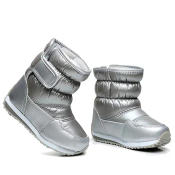 Детские резиновые сапоги для девочек и мальчиков до середины икры, зимние ботинки со шнуровкой, Непромокаемые ботинки для девочек, спортивная обувь с меховой подкладкой, детские ботинки