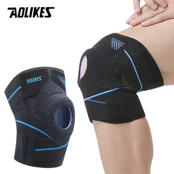 AOLIKES 1 шт. наколенник с боковыми стабилизаторами при разрыве мениска, Боли в колене, Восстановлении после травм ACL MCL, Регулируемая поддержка колена