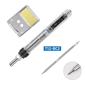 OLED цифровой дисплей прозрачная ручка T12 постоянного тока 16-24 В 72 Вт мини-электрический паяльник T12 с регулируемой температурной зоной