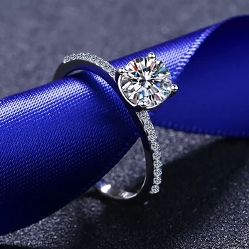 Кольцо с бриллиантом Mossanne из серебра 5 пробы, женская мода, ослепительные изысканные ювелирные изделия, одежда для новобрачных