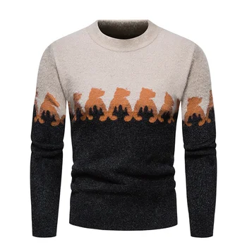 Новый Мужской Трикотаж, Тонкий Пуловер, свитер, Повседневная нижняя рубашка, Удобные теплые универсальные свитера