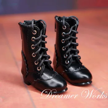 Туфли MSD 1/3 1/4 BJD из искусственной кожи, модные черные туфли на шнуровке, модель ботинок для кукол