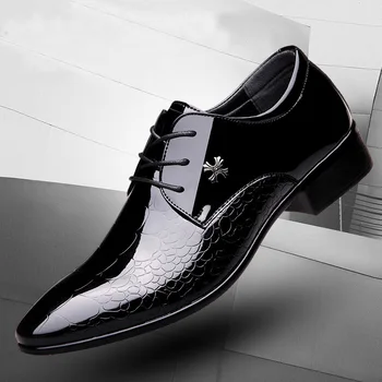 Новейшие итальянские мужские туфли-оксфорды, роскошные свадебные туфли из лакированной кожи, модельные туфли с острым носком, классические дерби, большие размеры 38-48