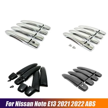 Для Nissan Note E13 2021 2022 ABS углеродно-черный хром Защитная ручка двери автомобиля, декоративная крышка, аксессуары для отделки