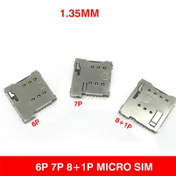 10 шт. слот для SIM-карты с саморезинкой 6P 7P 8P + 1P MICRO SIM-карты Высота нажатия 1,35 H