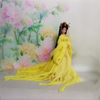 Настроить 1/6 Женское Длинное Платье Классическая Китайская Древняя Традиция Hanfu Одежда Hanfu Халат для 12-Дюймовой Модели Фигурки